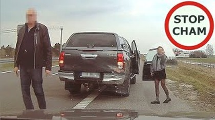 Kierujący Toyota Hilux wyhamowuje do zera na drodze ekspresowej S7 #1807 Wasze Filmy