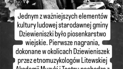 Dziewieniszki.  Gminna kultura śpiewacza.  Dieveniškės.  Dieveniškių krašto dainavimo kultūra