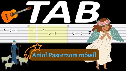 Anioł Pasterzom mówił - melodia TAB (gitara)  TABY I NUTY W OPISIE