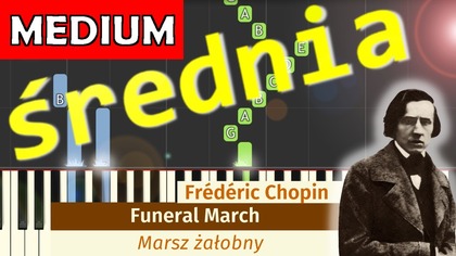 Marsz pogrzebowy (Funeral March, F.  Chopin) - Piano Tutorial (średnia wersja)  NUTY W OPISIE