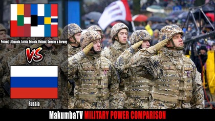 Polska, Litwa, Łotwa, Estonia, Finlandia, Szwecja, Norwegia vs Rosja 2025 | Porównanie militarne