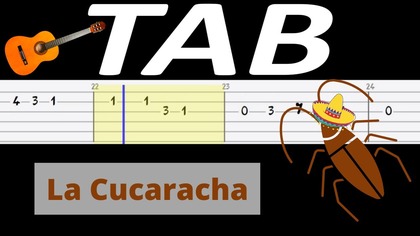 La Cucaracha - melodia TAB (gitara)  TABY I NUTY W OPISIE