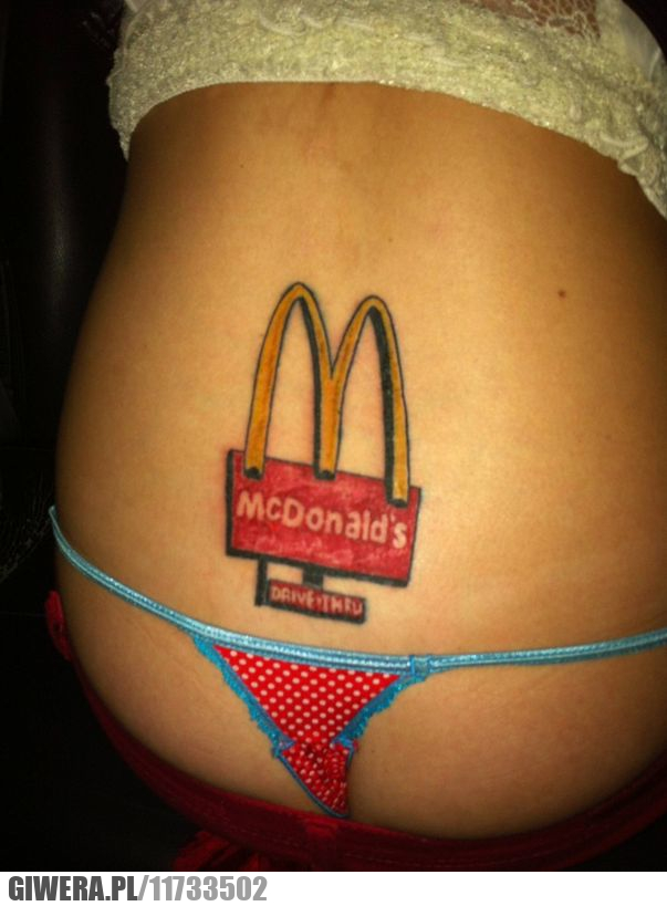 McDonald, tatuaż, laska,