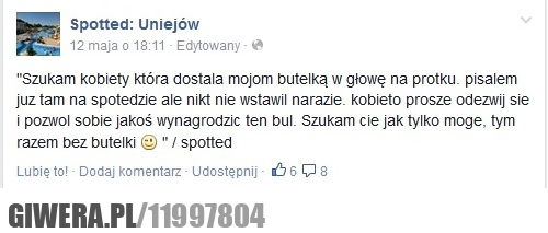 kobieta,butelka,w głowę,Uniejów,spotted