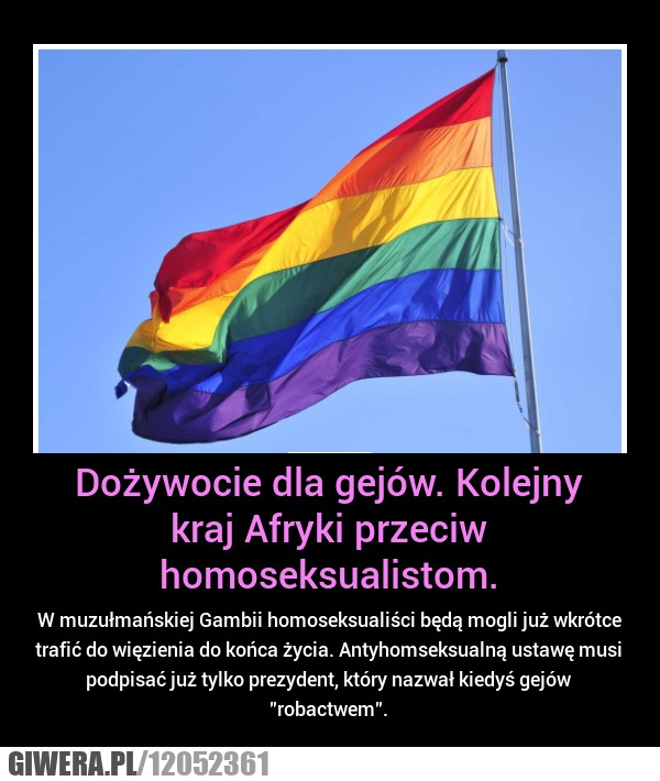 Dożywocie dla gejów,dożywocie,geje,afryka,