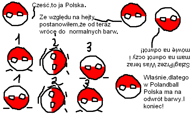 Polandball,Polska,dlaczego na odwrót.