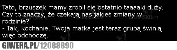 Brzuch,matka,odchodzę,gruba świnia,ciąża 