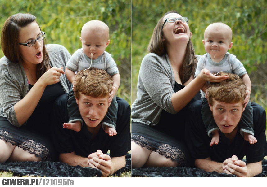 Rodzinne zdjęcie,dziecko,paw,ślina,