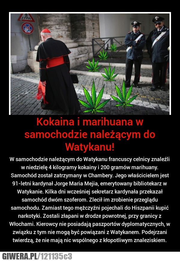 watykan,narkotyki,kokaina,przemyt,kardynał,