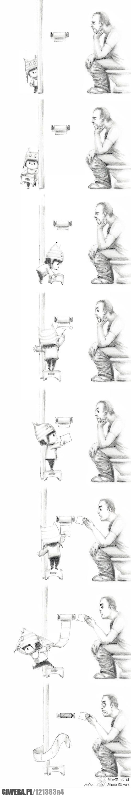 Troll,papier toaletowy,ojciec,kibel,toaleta