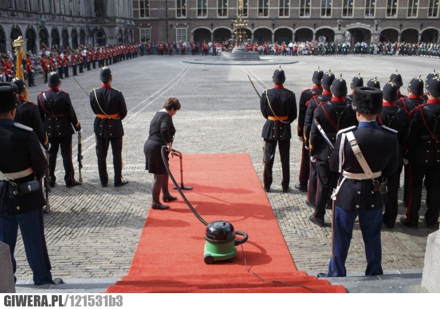 Czerwony dywan,odkurzacz,Holandia