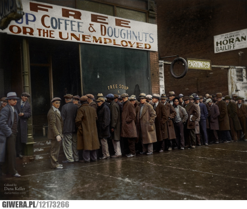 Bezrobotny,Bezrobotni,Chicago,USA,Al Capone,1931, Wielka recesja,