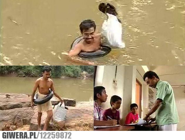 Rzeka,Indie,Bieda,nauczyciel,poświęcenie