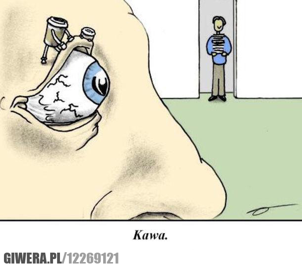 kawa, oko, poranek, praca 