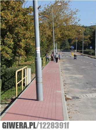 rower, droga, Lębork, absurd