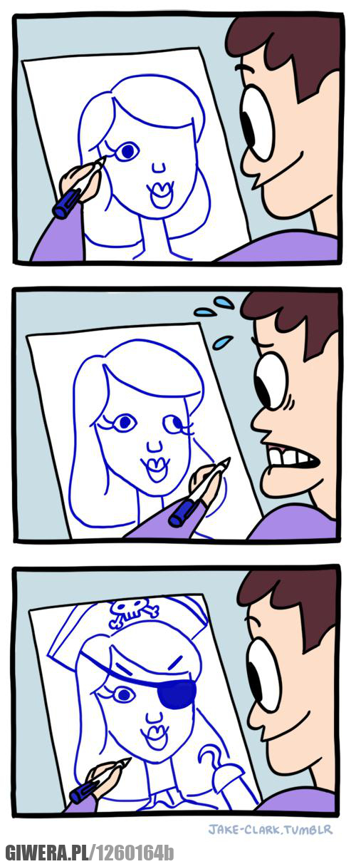 Sztuka rysowania,portret,pirat