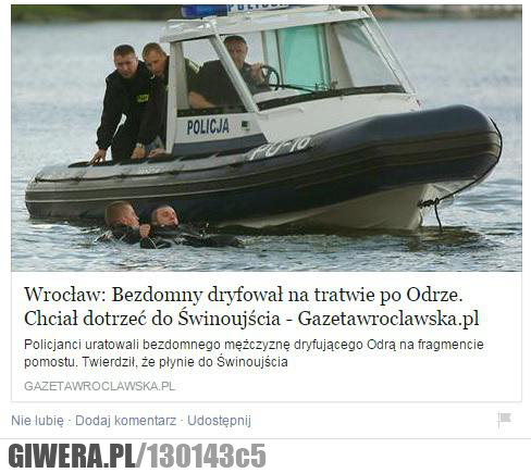 Świnoujście,Tratwa,bezdomny,Odra,Wrocław,Gazeta Wrocławska