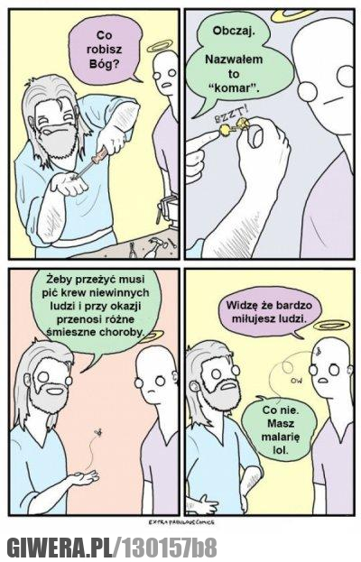 Bóg,komar,malaria,miłowanie,ludzie
