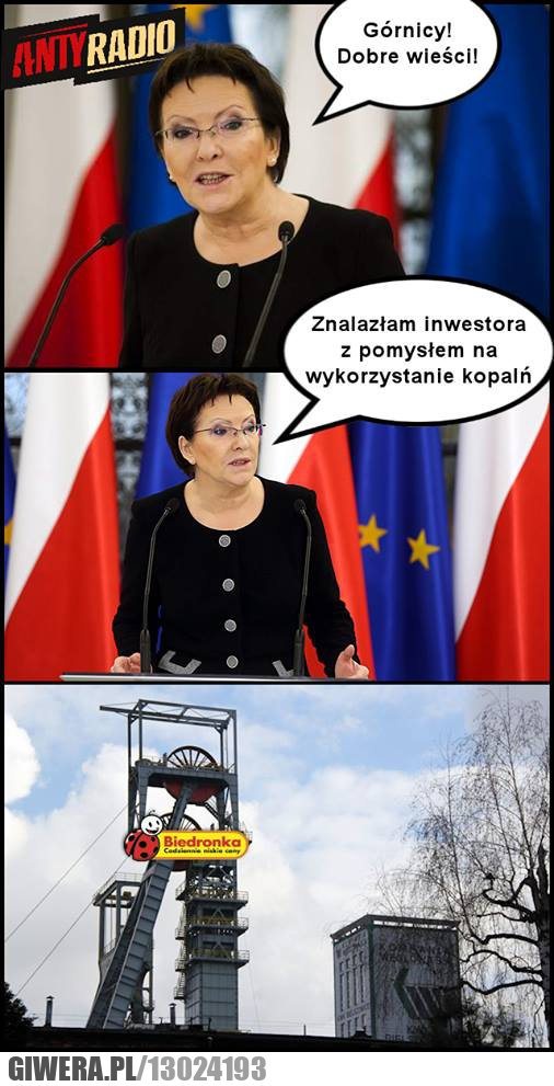 Górnik,Ewa Kopacz,Biedronka,Kopalnia