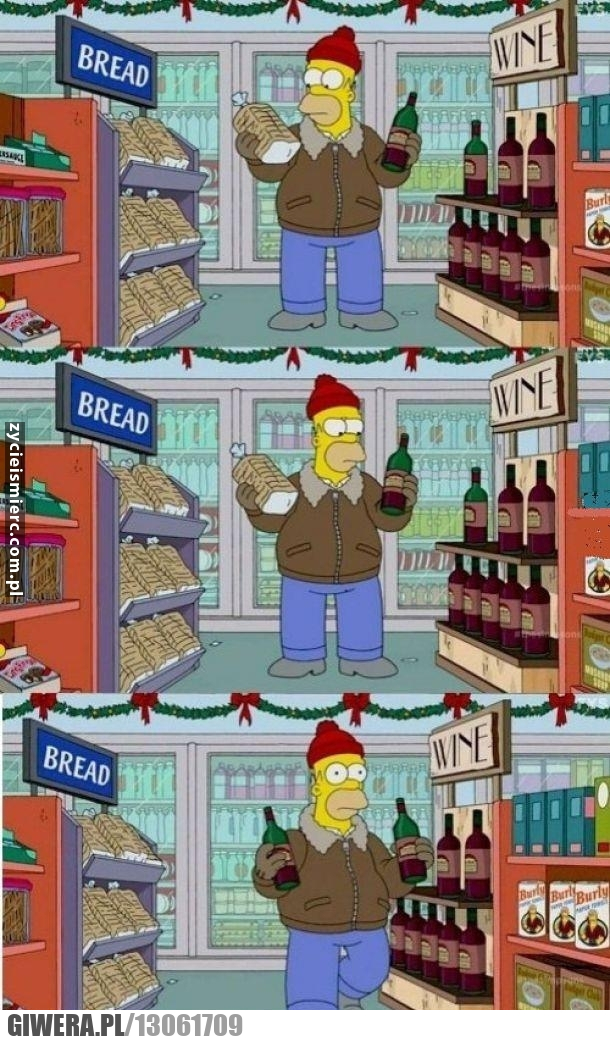 wino,chleb,simpsons,homer