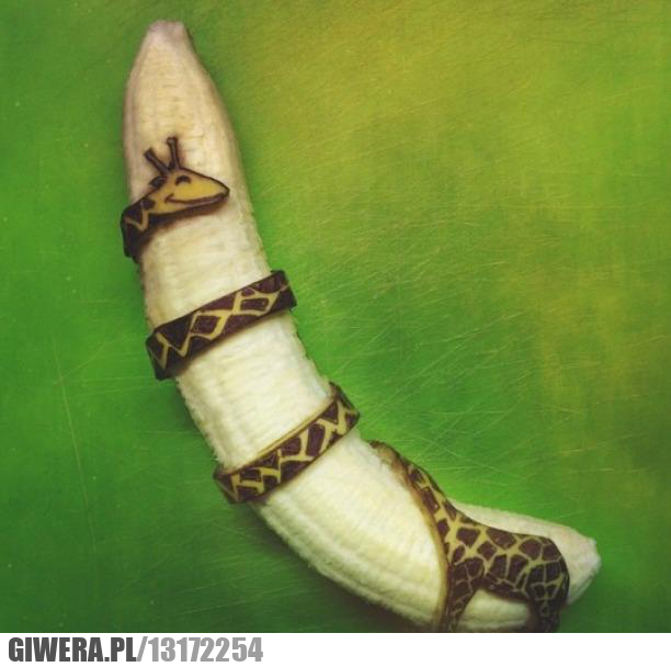 Banan,sztuka,żyrafa