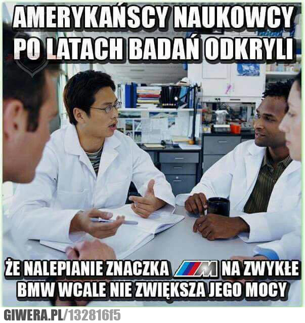Amerykańscy naukowcy,bmw,m pakiet,naklejka