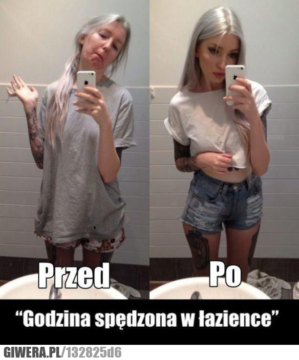 makijaż,laska,łazienka