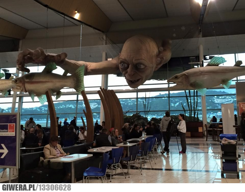 Nowa Zelandia,Lotnisko,gollum,my precious