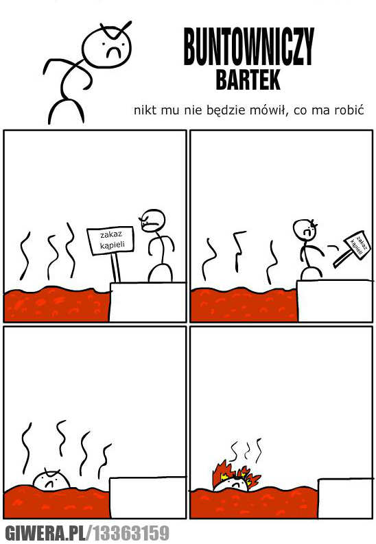 Buntowniczy Bartek,zakaz kąpieli