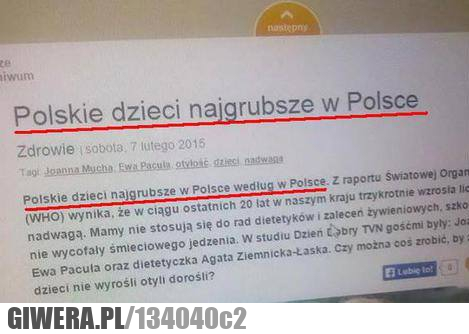 Najgrubsze,Polska,mistrzem Polski,polskie dzieci