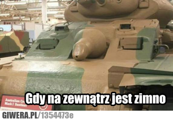 Zimno,na zewnątrz,czołg,armata,lufa