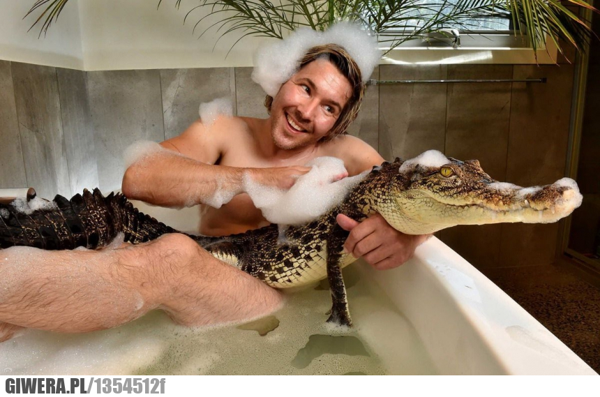 aligator,Domowy pupil,kąpiel