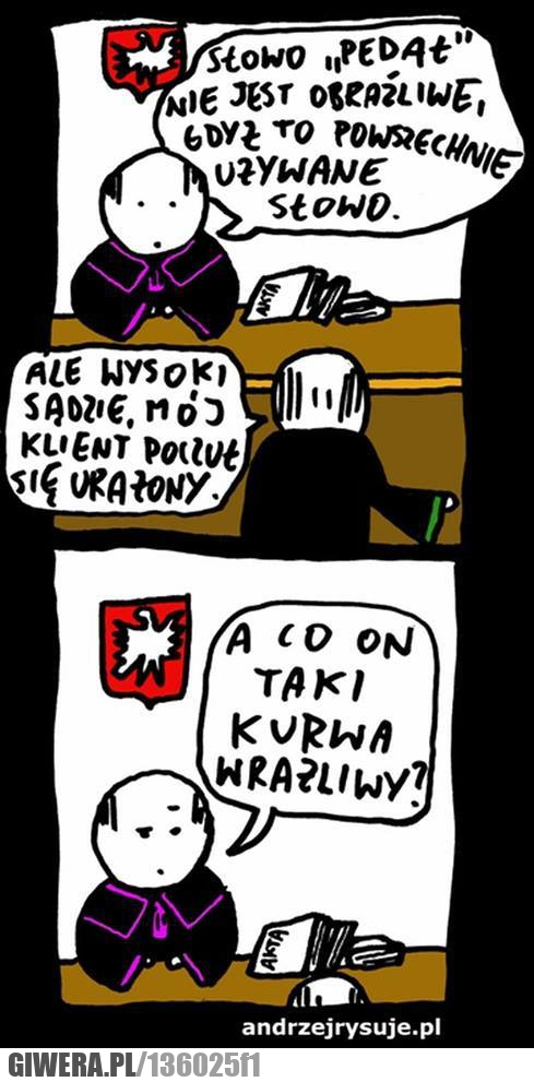 Wrażliwy,pedał,sąd