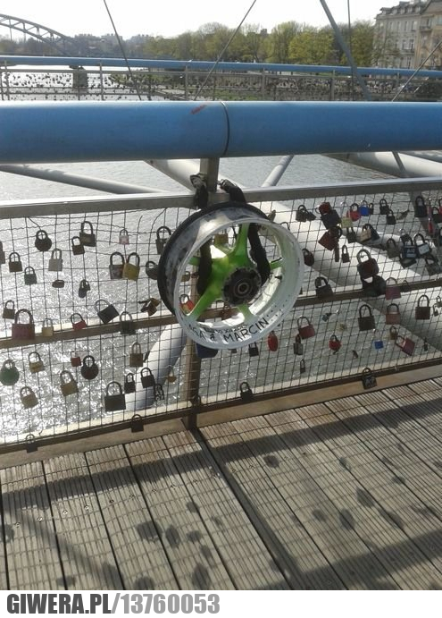 Kraków,Kłódka,most,felga