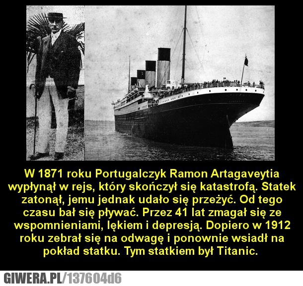 Największy pechowiec,Ramon Artagaveytia,Titanic