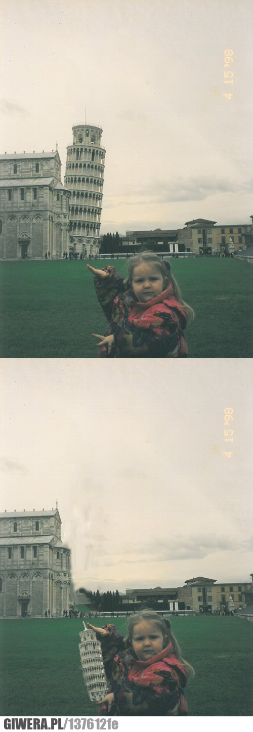 Krzywa Wieża,Piza,Dziewczynka