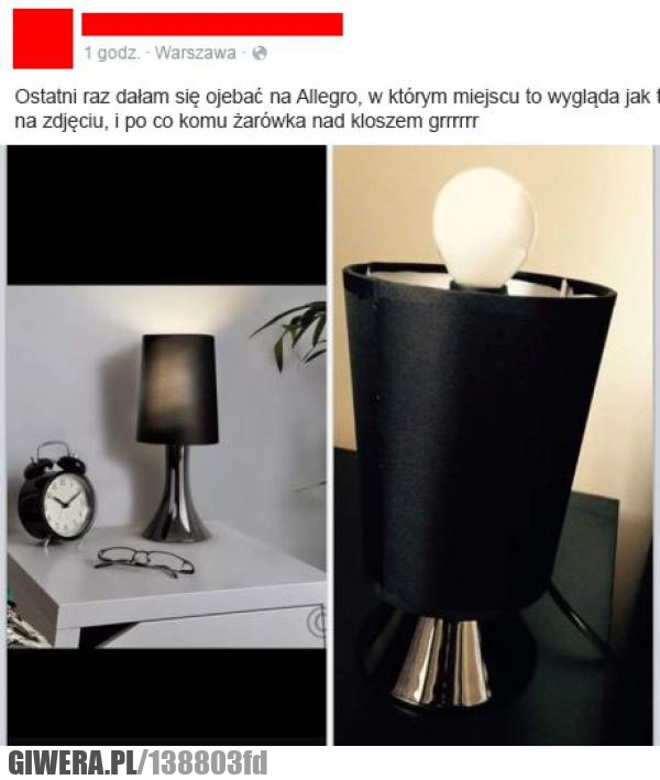 allegro,kobieta,lampa