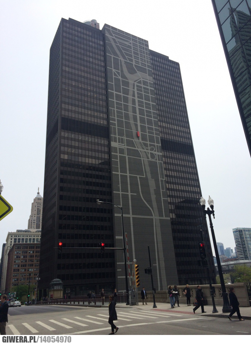 Mapa,budynek,Chicago