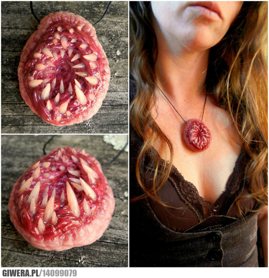 Naszyjnik,zęby,potwór