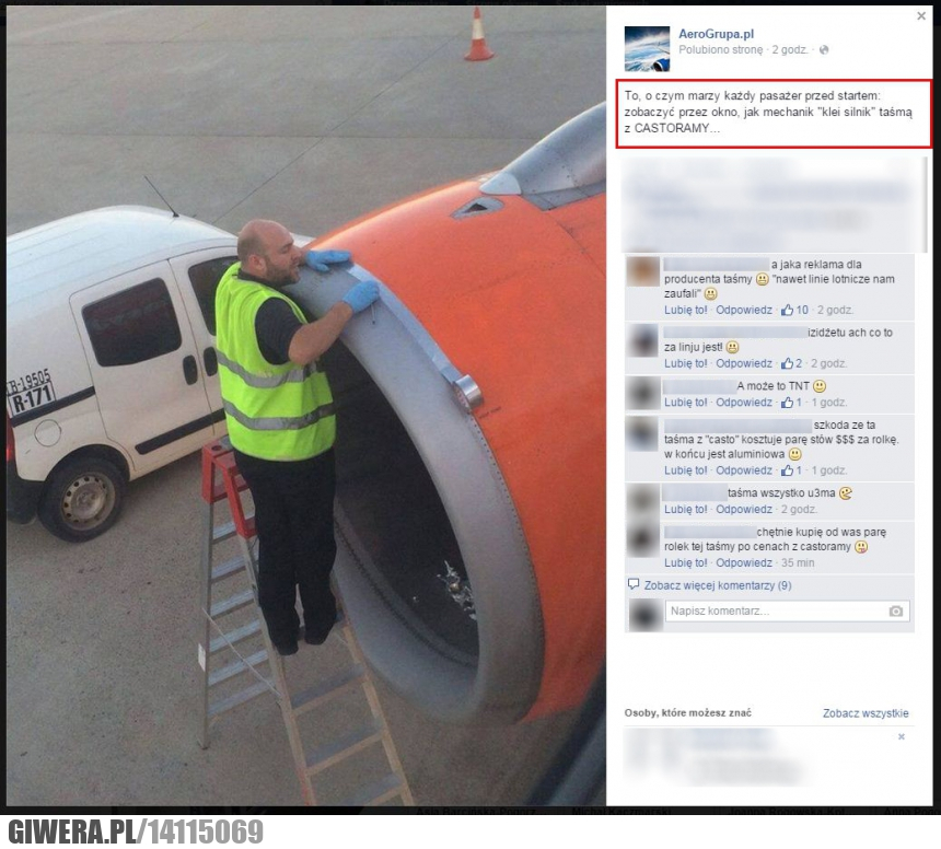 Taśma klejąca,samolot,silnik