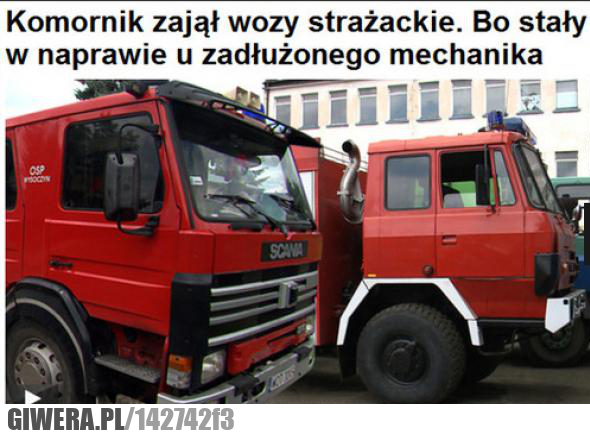 Straż pożarna,wóz strażacki,komornik