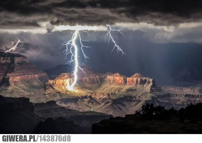Wielki Kanion,burza,piorun