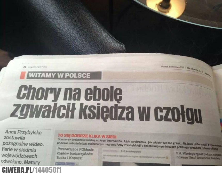 Ebola,Ksiądz,Czołg,Gazeta wyborcza