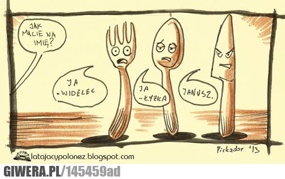 Janusz,Widelec,Łyżka,Sztuce