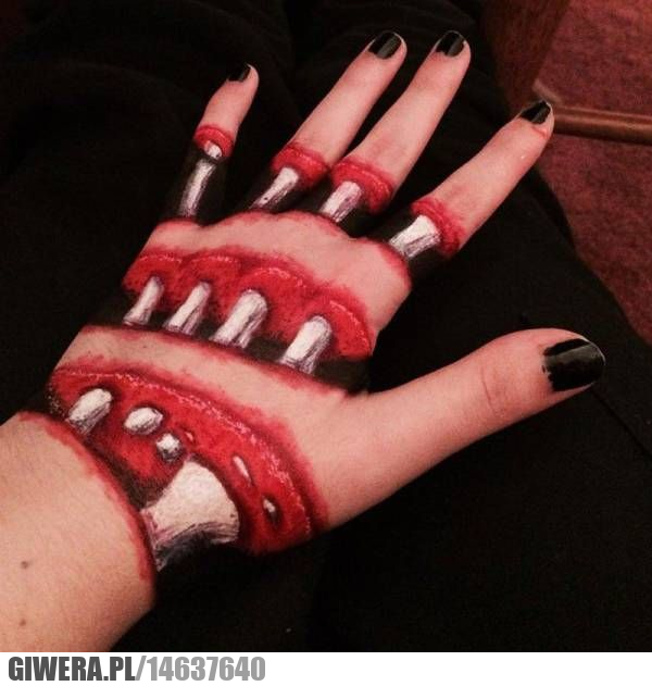 Make up,szkielet,dłoń