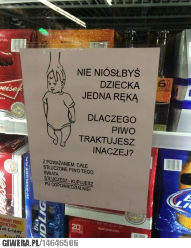 Piwo,dziecko,jedna ręka