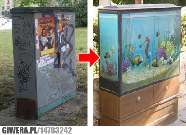 Łódź,street art,akwarium,Mural