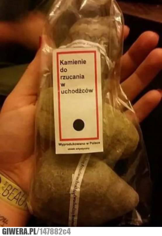 kamienie,do rzucania w uchodzcow