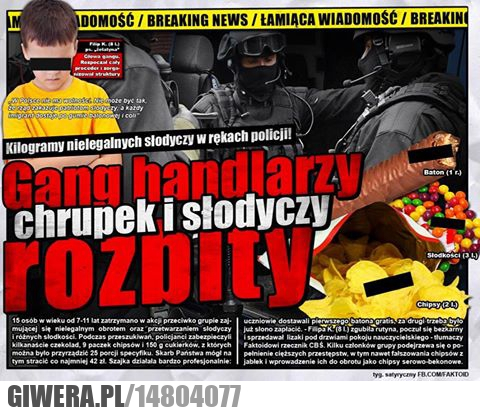 Gang handlarzy,chrupki,słodycze