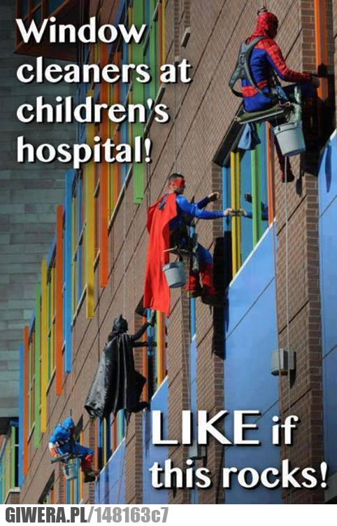 Superbohaterowie,mycie okien